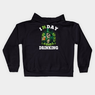 St Patricks Day I Love Day Drinking Funny Skeleton Beer Love Kids Hoodie